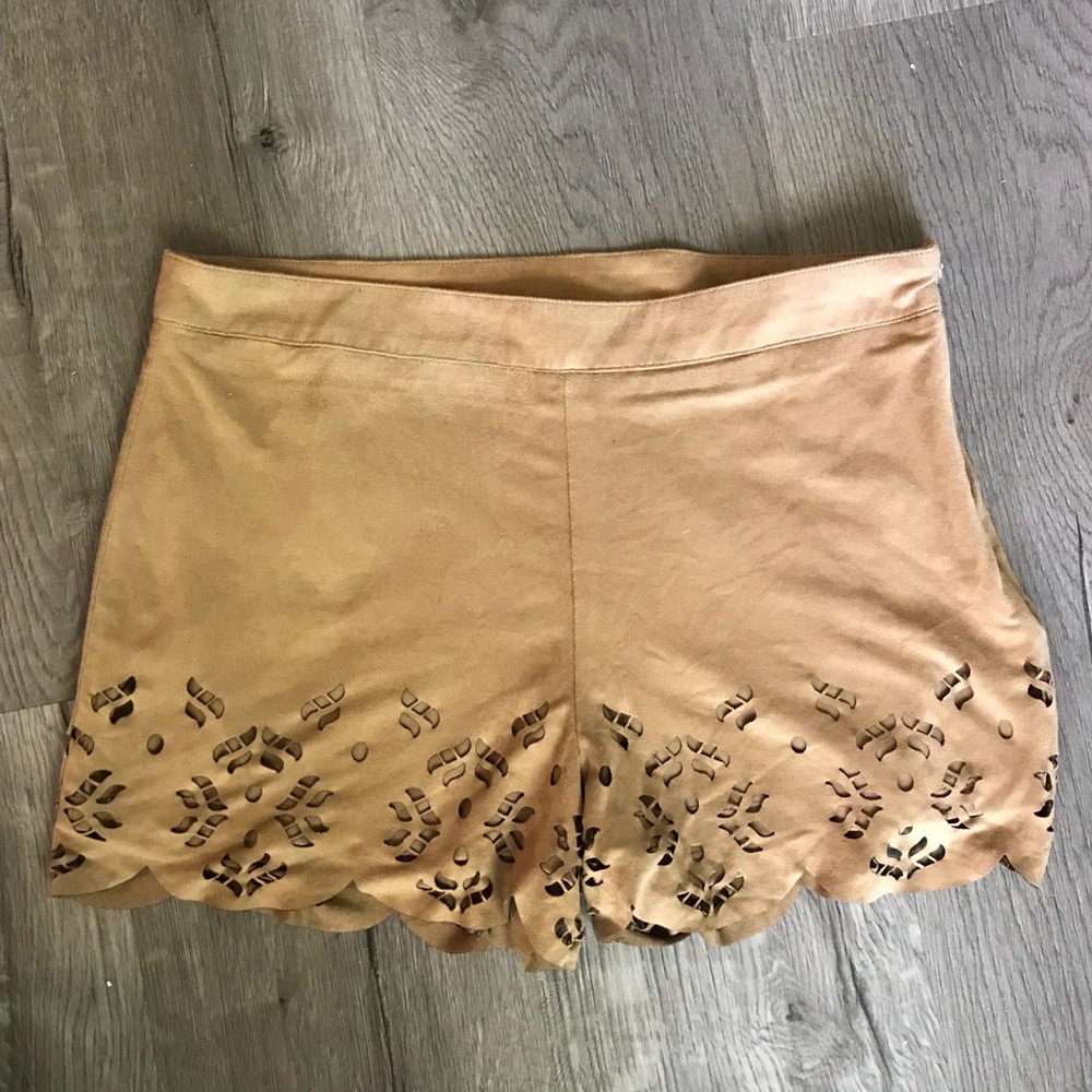 Stella Luce Laser Cut Faux Suede Shorts